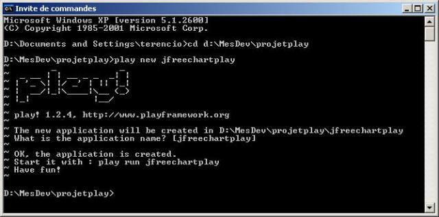 newprojet Création d'un projet play.