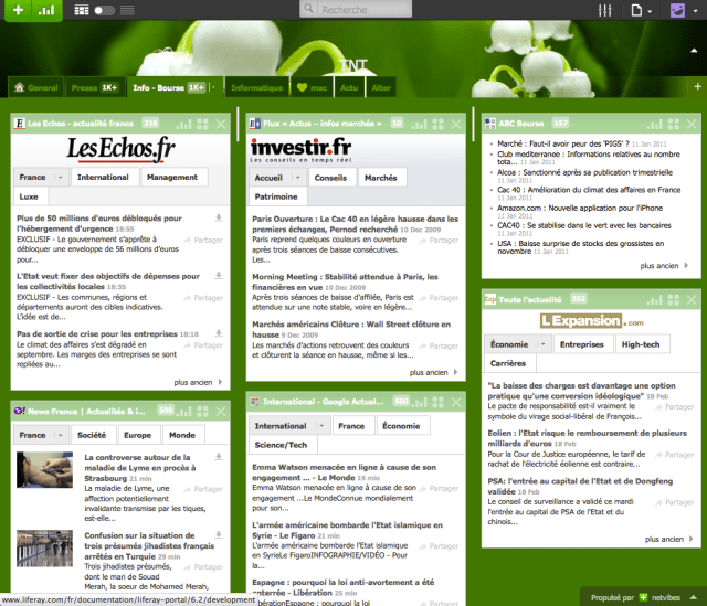copie ecran Netvibes